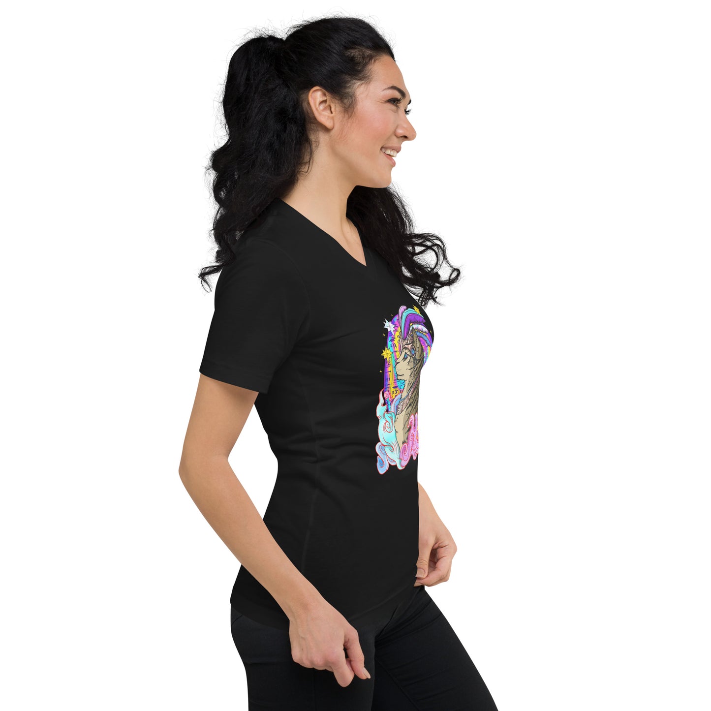 Unisex Short Sleeve V-Neck T-Shirt